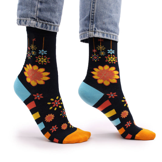 Mandala Flowers Bamboo Socks S/M