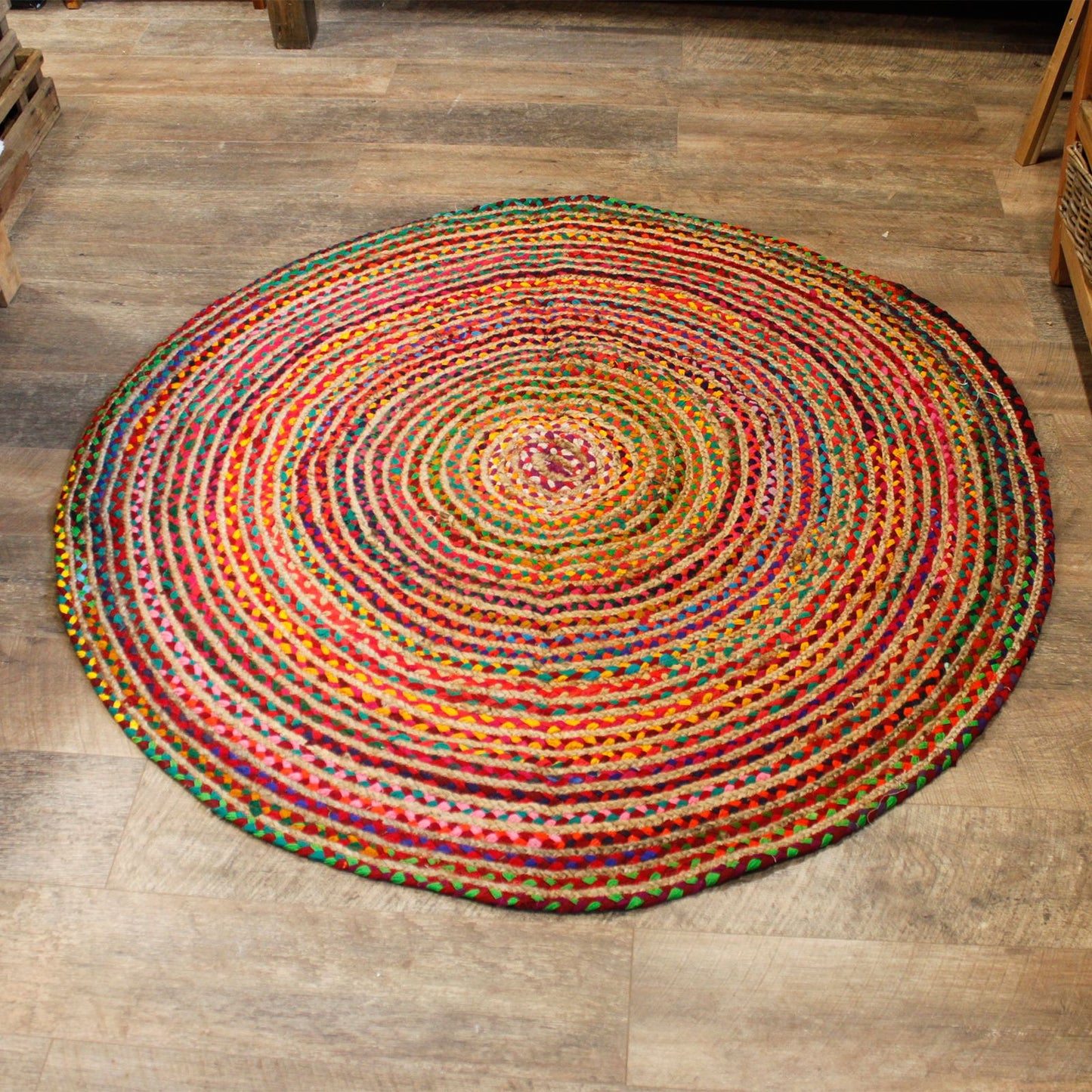 Handmade Braided Round Indian Rug - 150 cm