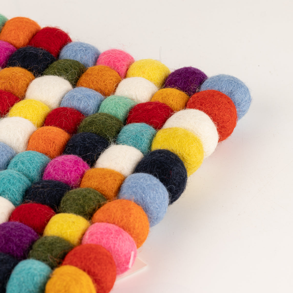 Felt Ball Square Placemat - Multi Colour