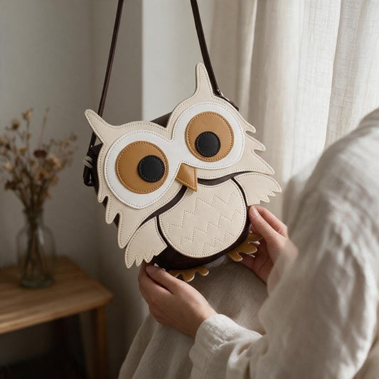 Screech Owl Handmade Leather Bag