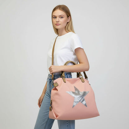 Blush Canvas Star Tote