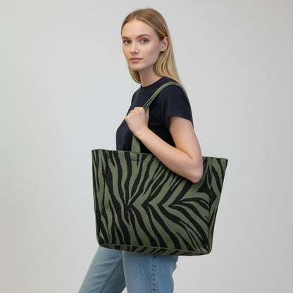 Olive Zebra Tote