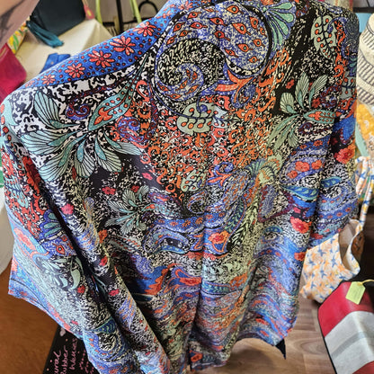 Blue Paisley Midi Kimono