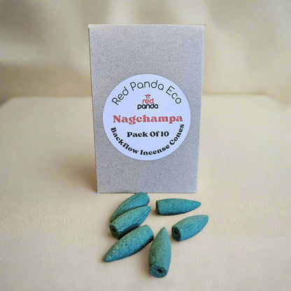 Nag Champa Backflow Incense Cones - 10 Pack
