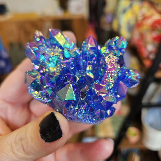 Aura Blue Halo Quartz Crystal