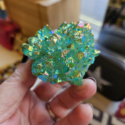 Aura Green Flame Quartz Crystal