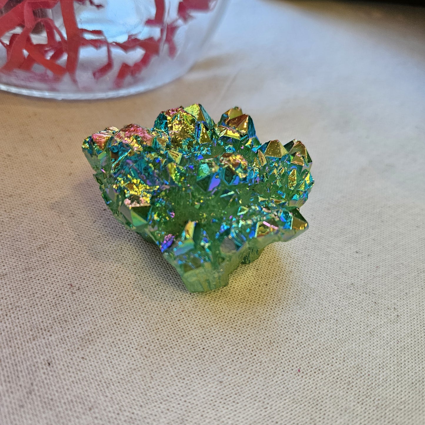 Aura Green Flame Quartz Crystal