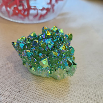 Aura Green Flame Quartz Crystal