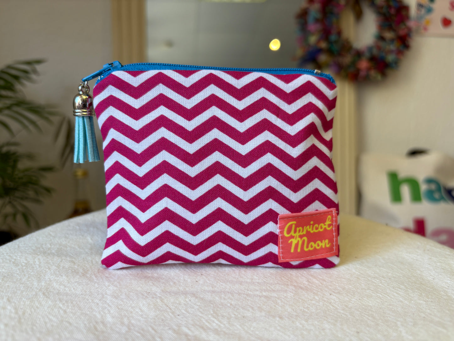 Raspberry Chevron Coin Purse