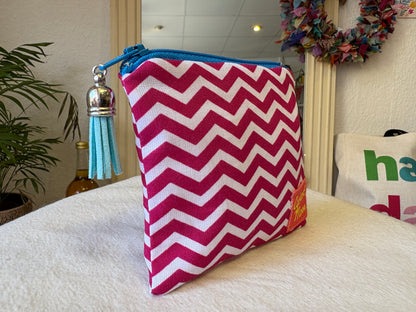 Raspberry Chevron Coin Purse