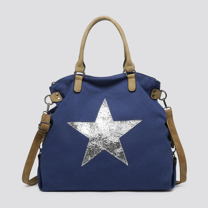 Midnight Canvas Star Tote