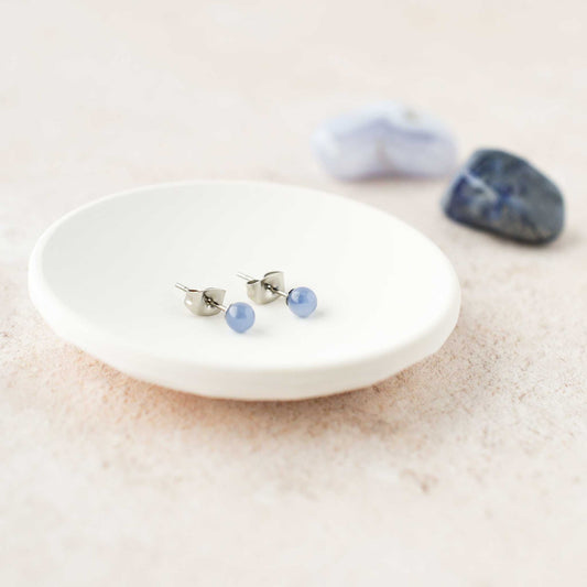 4mm Blue Onyx Ball Studs