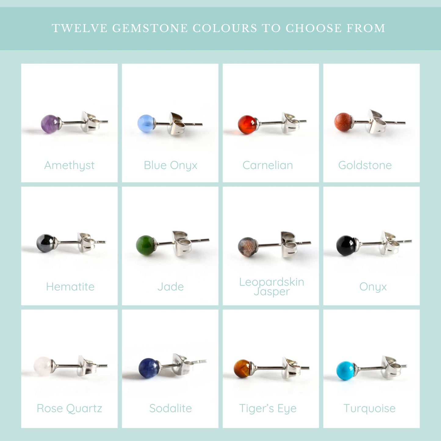 4mm Single Gemstone Stud Earring
