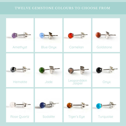 4mm Single Gemstone Stud Earring