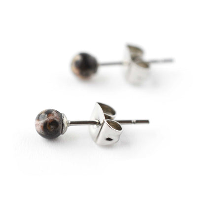 4mm Leopardskin Jasper Ball Studs