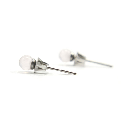 4mm Rose Quartz Ball Studs
