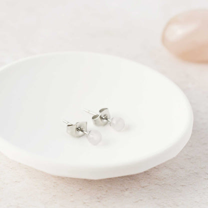 4mm Rose Quartz Ball Studs