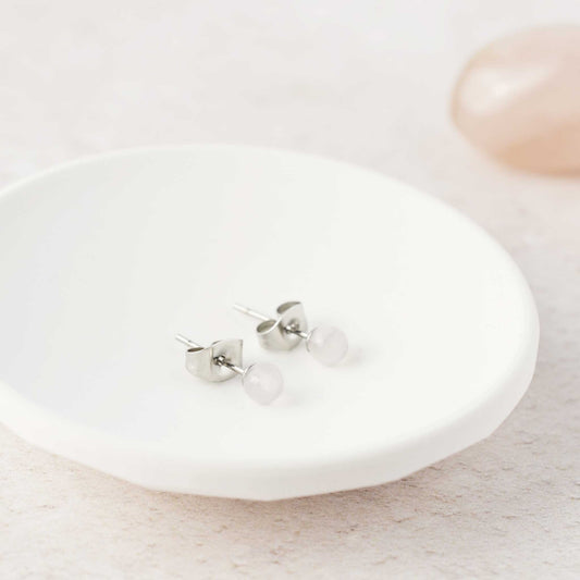 4mm Rose Quartz Ball Studs