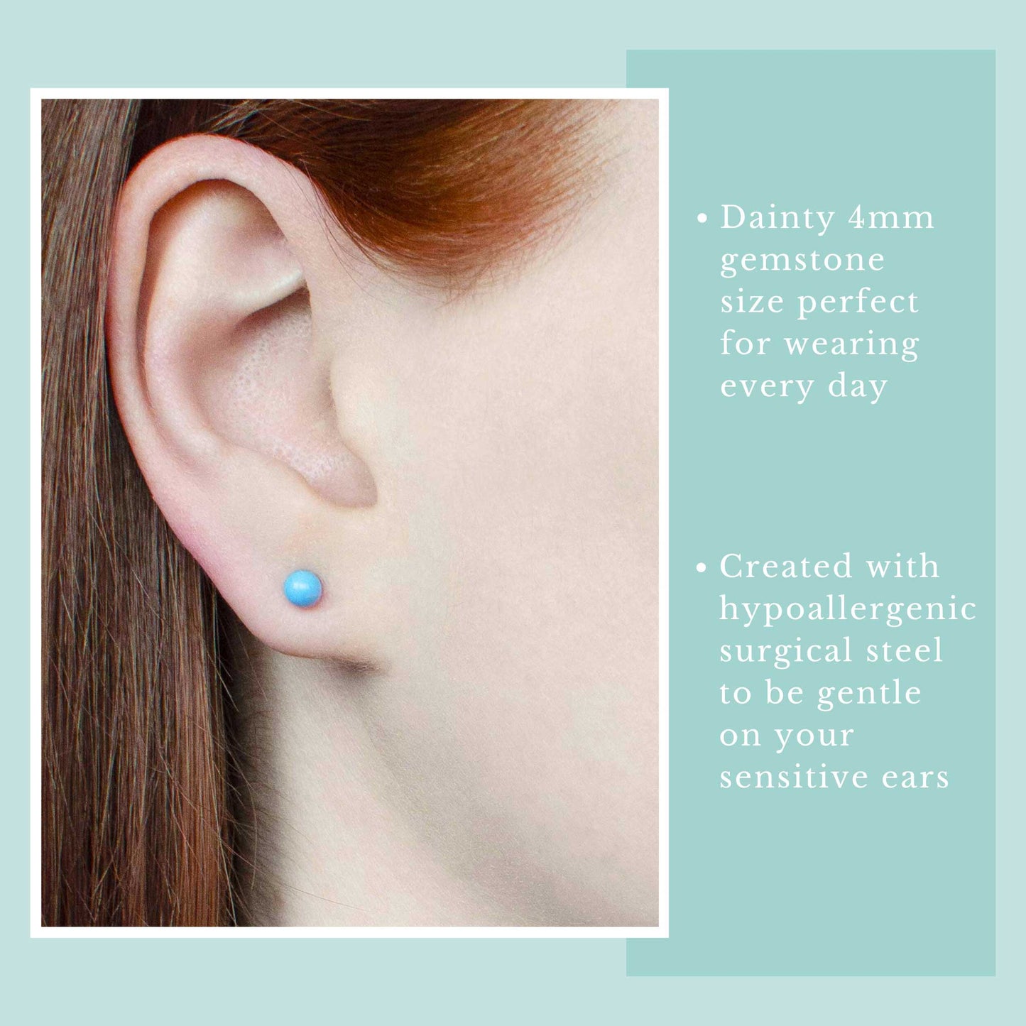 4mm Turquoise Ball Studs