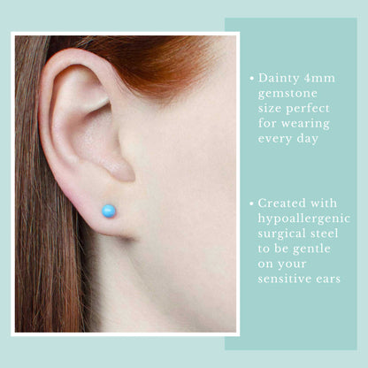 4mm Turquoise Ball Studs
