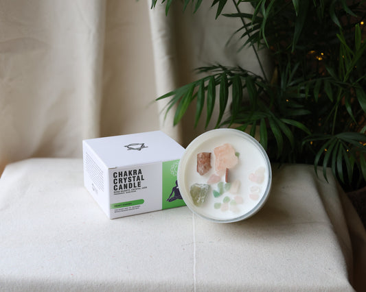 Heart Chakra Crystal Candle
