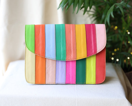 Lucy Green Lemon Leather Crossbody Bag