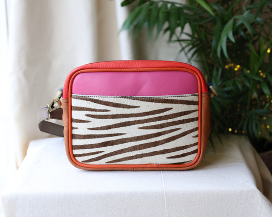 Faith Orange Zebra Camera Bag