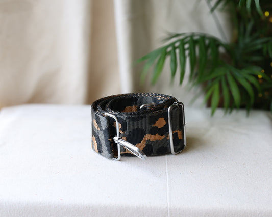 Dark Grey Animal Print Swappable Bag Strap
