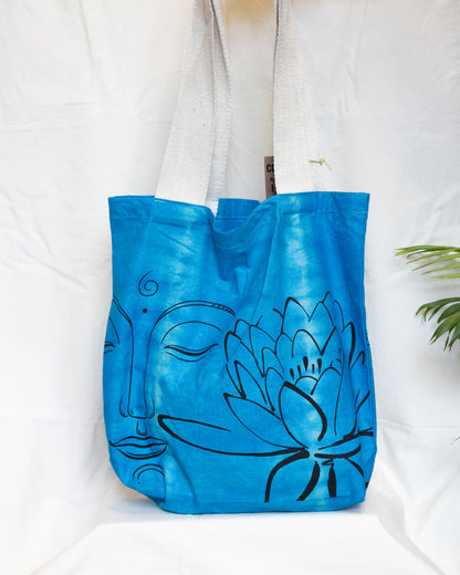 Blue Lotus Buddha Tie-Dye Bag