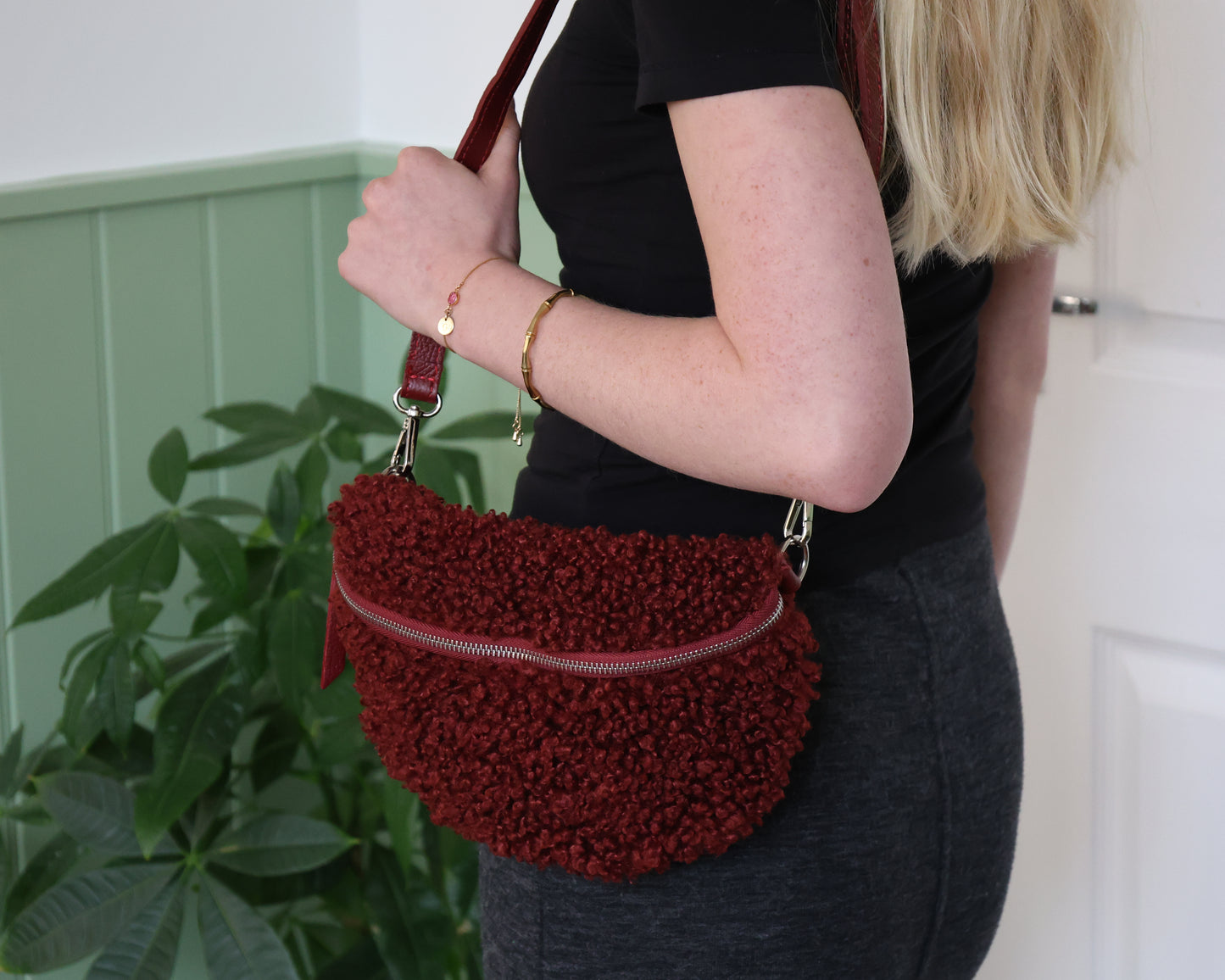 Large Ruby Fleece Sling Bag