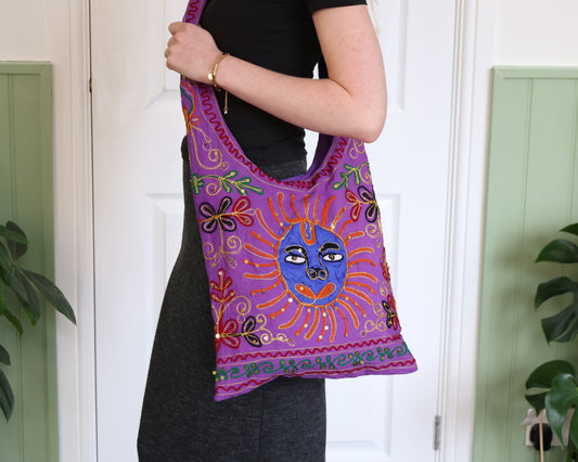 Hippy Sun Purple Sling Bag