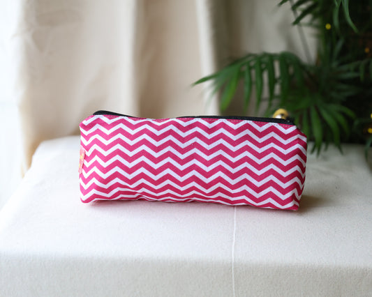 Raspberry Chevron Pencil Case