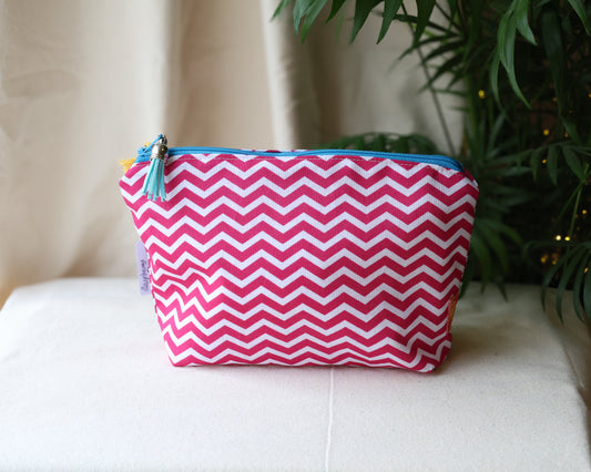 Raspberry Chevron Everyday Pouch