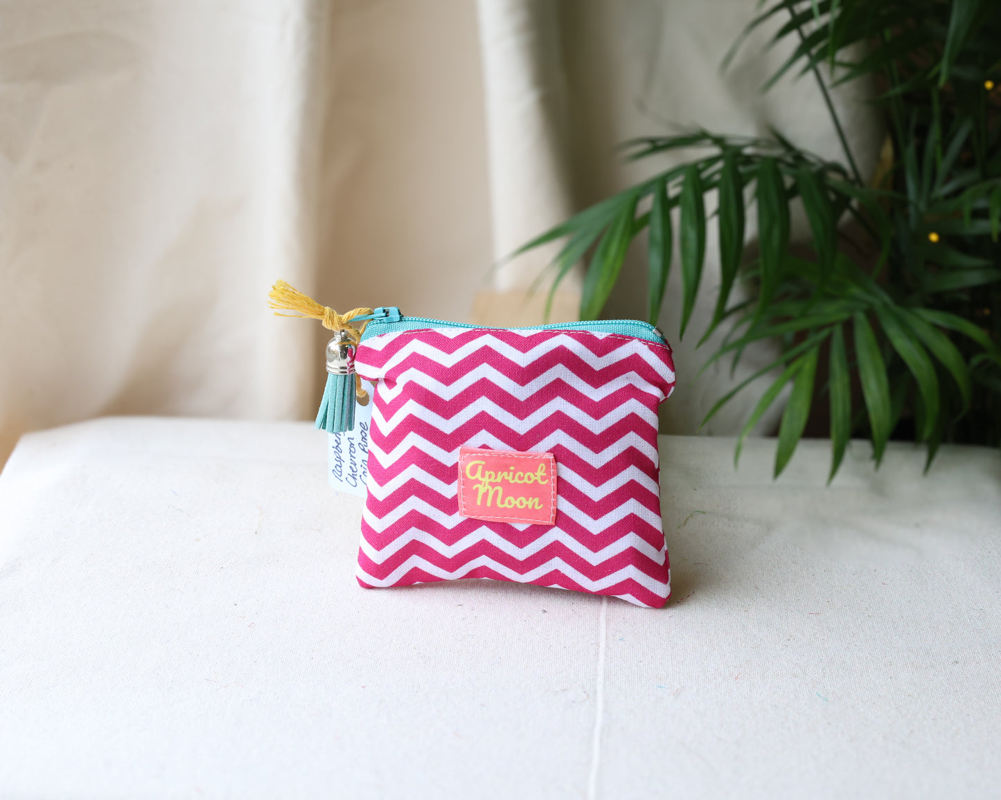 Raspberry Chevron Coin Purse