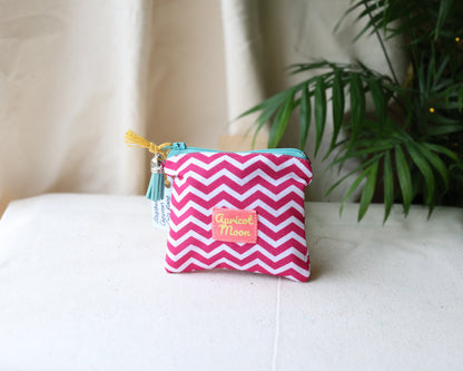 Raspberry Chevron Coin Purse