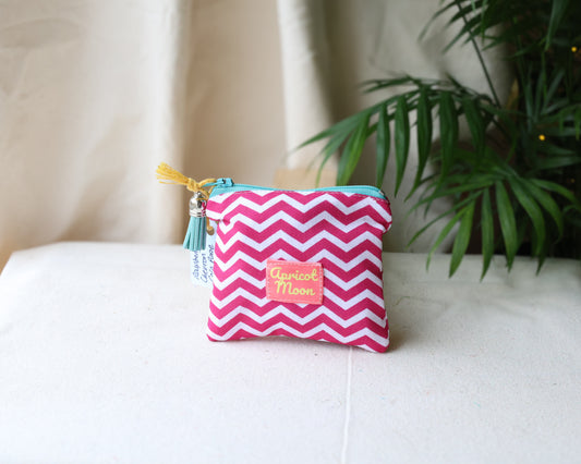Raspberry Chevron Coin Purse