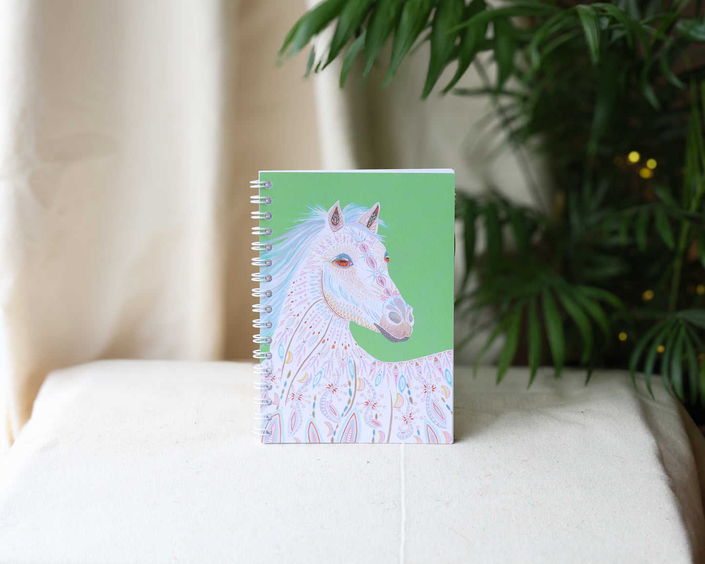 Original Art White Horse A6 Notebook