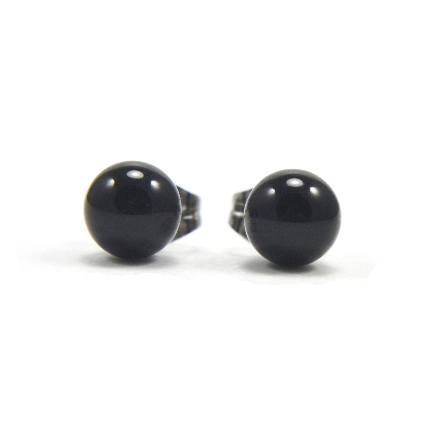 6mm Onyx Ball Stud Earrings