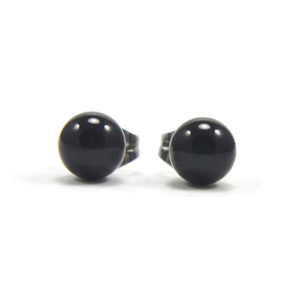 6mm Onyx Ball Stud Earrings