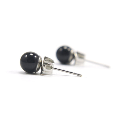 6mm Onyx Ball Stud Earrings