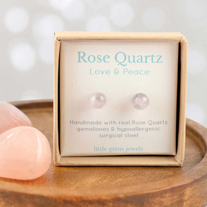 6mm Rose Quartz Ball Studs