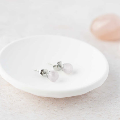 6mm Rose Quartz Ball Studs