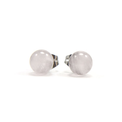 6mm Rose Quartz Ball Studs