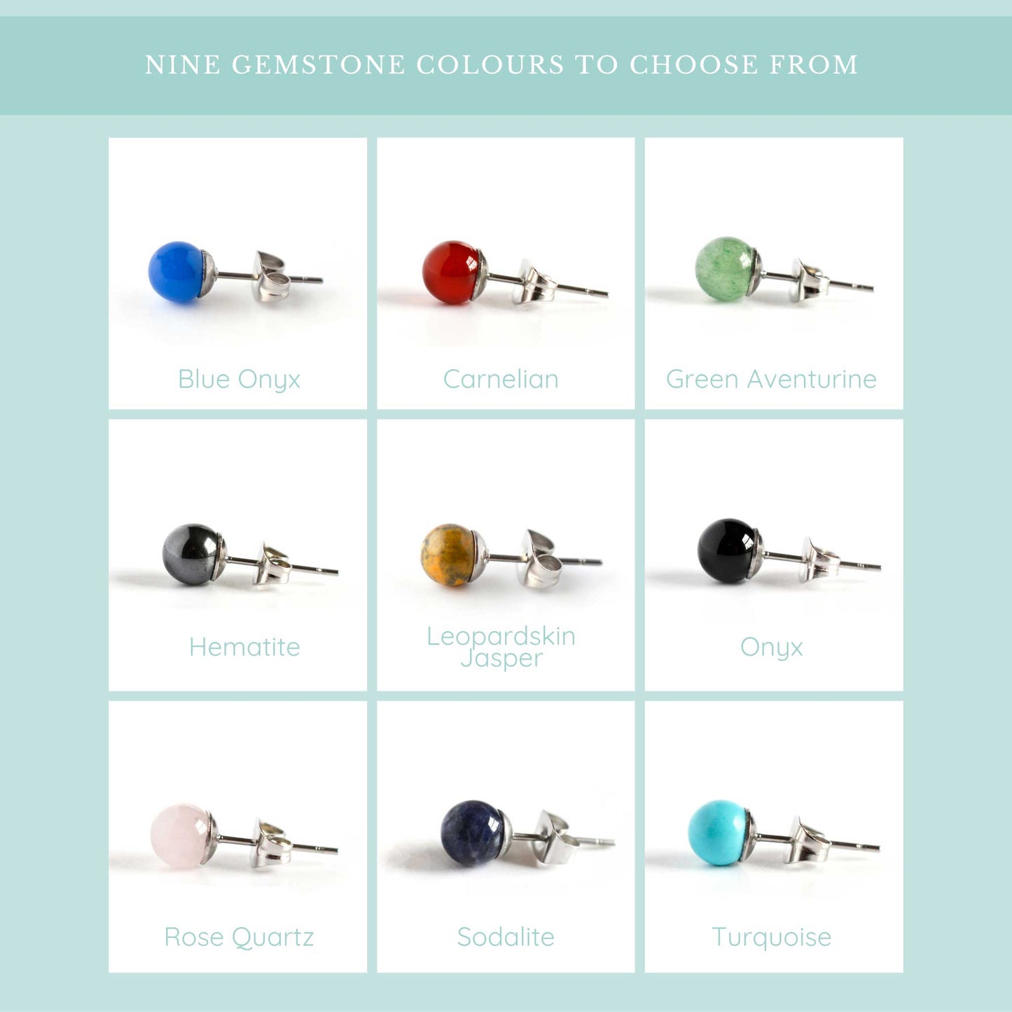 6mm Single Gemstone Stud Earring