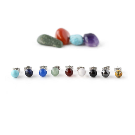 6mm Single Gemstone Stud Earring