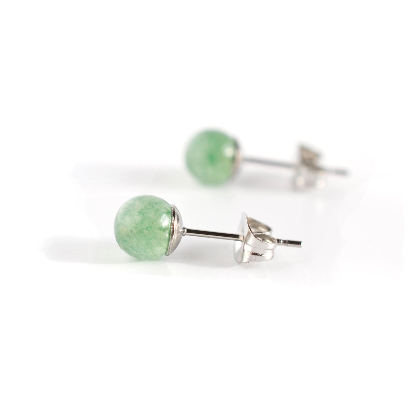 6mm Green Aventurine Ball Studs