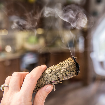 White Sage & Cinnamon Smudge Stick (4 inch)