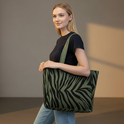 Olive Zebra Tote