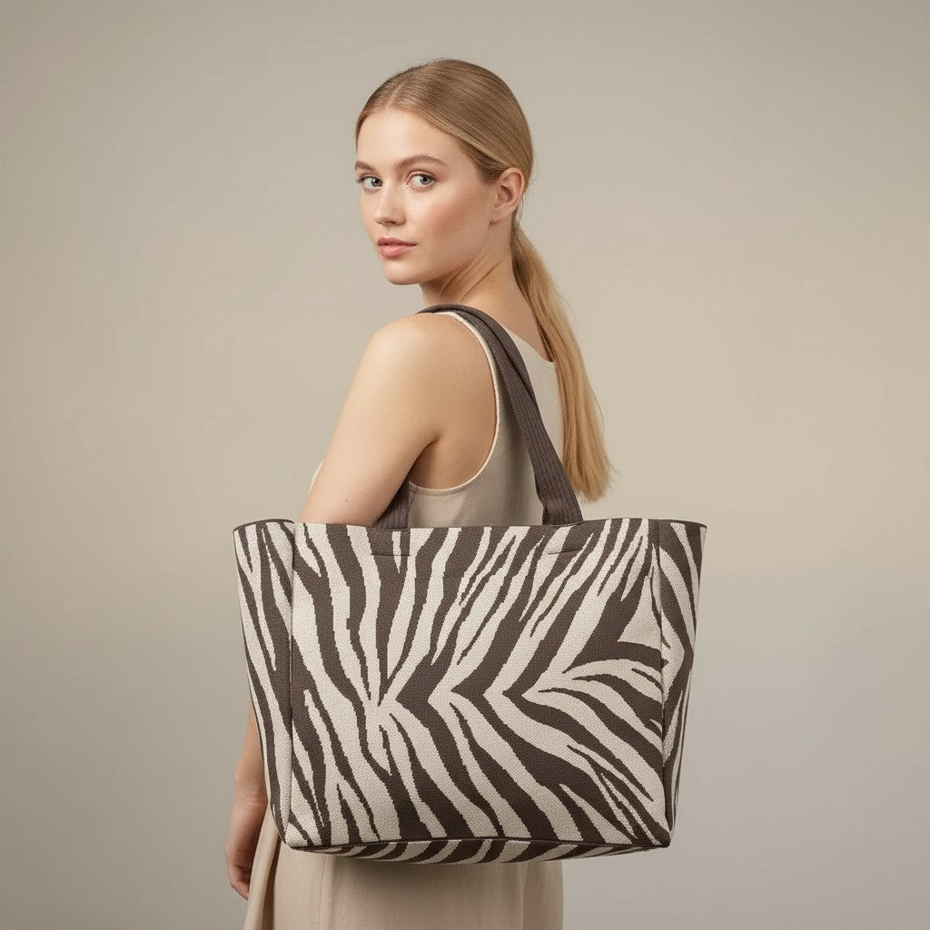 Mocha Zebra Tote