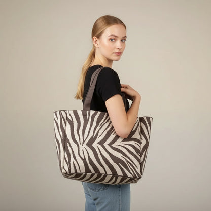 Mocha Zebra Tote